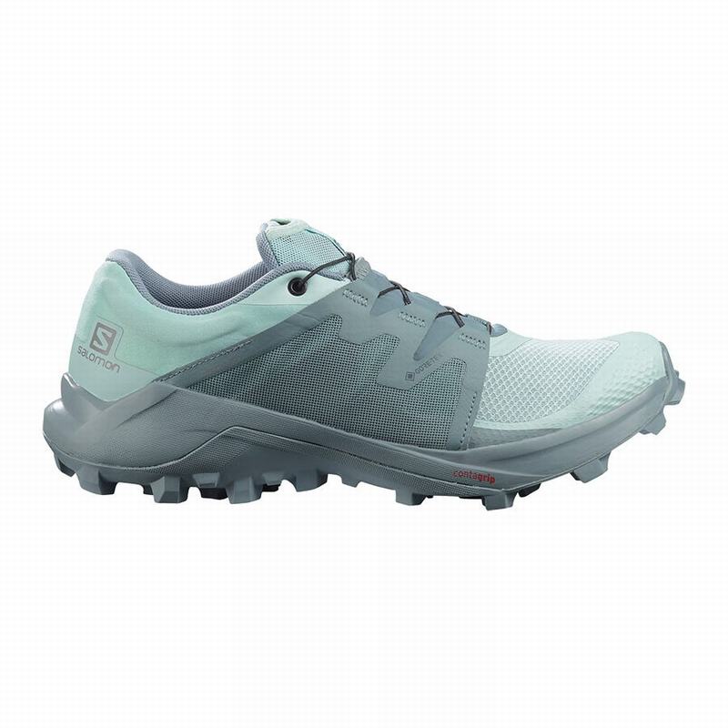 Salomon Israel WILDCROSS GTX - Womens Trail Running Shoes - Turquoise/Turquoise (MSTJ-69870)